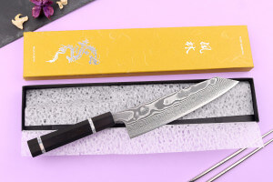 Couteau de chef kiritsuke 21cm japonais artisanal Yuzo Kanko Damas SG2