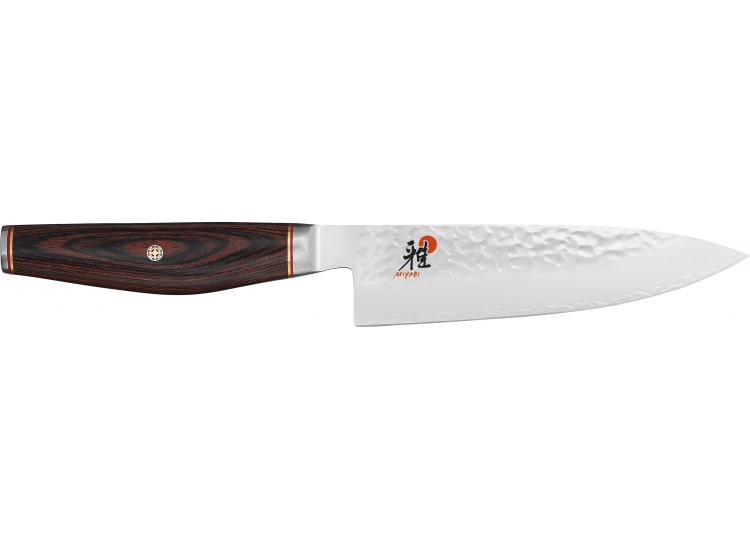 Couteau de chef japonais Miyabi 6000MCT lame martelée 16cm + manche en Pakka