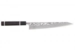 Couteau sujihiki kiritsuke 27cm japonais artisanal Yuzo Kanko Damas SG2