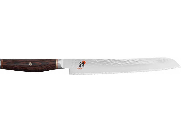 Couteau à pain japonais Miyabi 6000MCT lame martelée 23cm + manche en Pakka