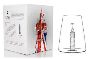 Verre à spiritueux long Alaskan Maker Iconic Monuments Big Ben en verre cristallin