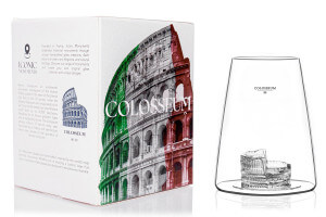 Verre à spiritueux long Alaskan Maker Iconic Monuments Colisée de Rome en verre cristallin