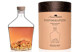 Carafe à spiritueux Alaskan Maker Topographic Mont Blanc en verre cristallin