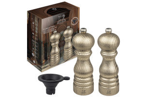 Coffret cadeau 2 moulins Peugeot Golden Paris en bois de hêtre 18cm