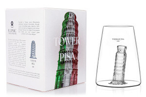 Verre à spiritueux long Alaskan Maker Iconic Monuments Tour de Pise en verre cristallin