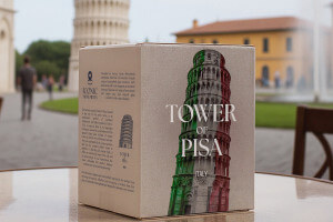 Verre à spiritueux long Alaskan Maker Iconic Monuments Tour de Pise en verre cristallin