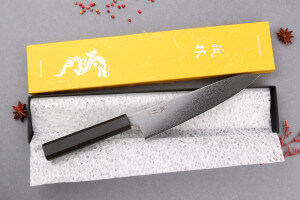 Couteau de chef 20cm japonais artisanal Yuzo Kurogane Damas VG10