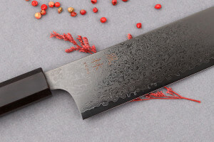 Couteau nakiri 18cm japonais artisanal Yuzo Kurogane Damas VG10