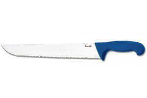 Couteau à poisson DEGLON lame 42cm microdentée manche PP bleu 