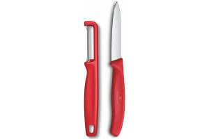 Set 1 couteau + 1 éplucheur Victorinox SwissClassic rouge
