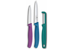 Set 2 couteaux + 1 éplucheur Victorinox SwissClassic assortis