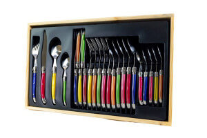 Ménagère Laguiole 24 pièces Pradel Excellence Pastel pleine soie