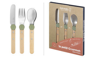 Set de couverts pour enfants Opinel Le Petit Gourmet coloris olive