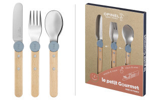 Set de couverts pour enfants Opinel Le Petit Gourmet coloris bleu pluie