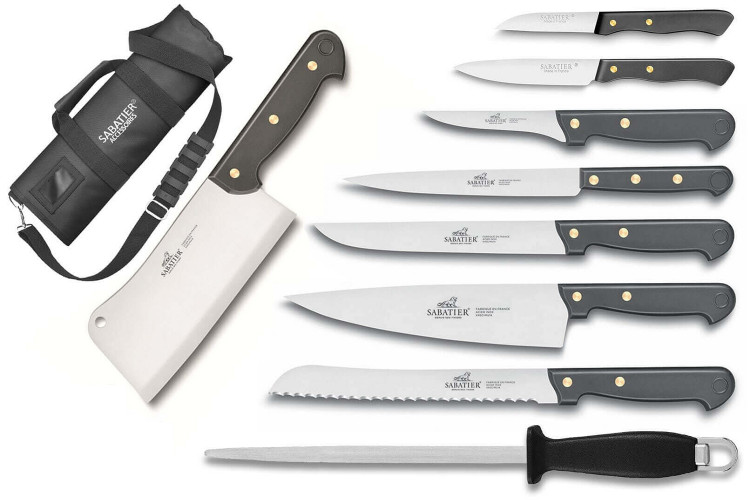 Mallette Sabatier Cuisine d'aujourd'hui 8 couteaux fabrication fran&ccedil;aise + 1 fusil