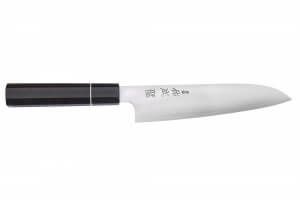 Couteau santoku 19,5cm japonais artisanal Sukenari ZDP-189 San Maï manche en ébène