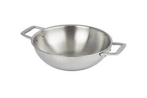 Wok Cristel Castel'Pro en acier inoxydable 18/10 3 ply avec 2 anses fixes