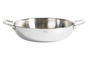 Sautoir Cristel Castel'Pro en acier inoxydable 18/10 5 ply avec 2 anses fixes