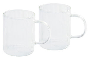 Set de 2 mugs Cristel 40cl en verre borosilicate