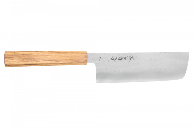 Couteau nakiri 16,5cm japonais artisanal Sakai Kikumori TS10 en ch&ecirc;ne
