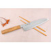 Couteau de chef 21cm japonais artisanal Sakai Kikumori TS10 en chêne