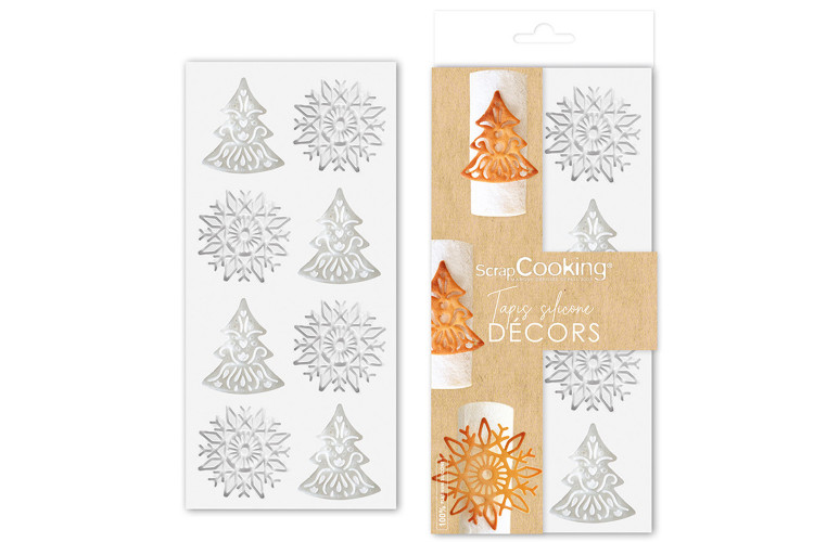 Tapis Scrapcooking en silicone décors Sweet Christmas pour bûche