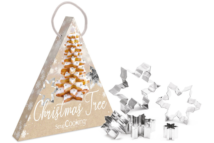 Kit p&acirc;tisserie sapin de No&euml;l 3D Scrapcooking 5 pi&egrave;ces