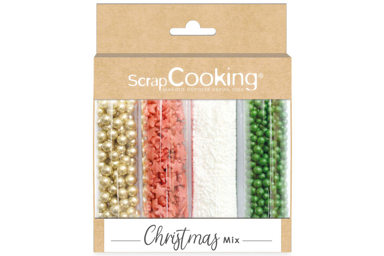 Set 4 tubes d&eacute;cors sucr&eacute;s Scrapcooking Christmas Mix - 70g