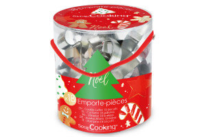 Seau 18 emporte pièces Scrapcooking Noël en acier