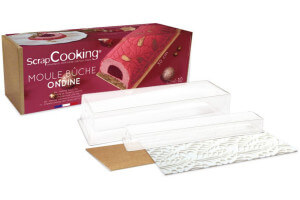 Moule à bûche Scrapcooking Ondine + insert + tapis silicone + support kraft + boite de transport