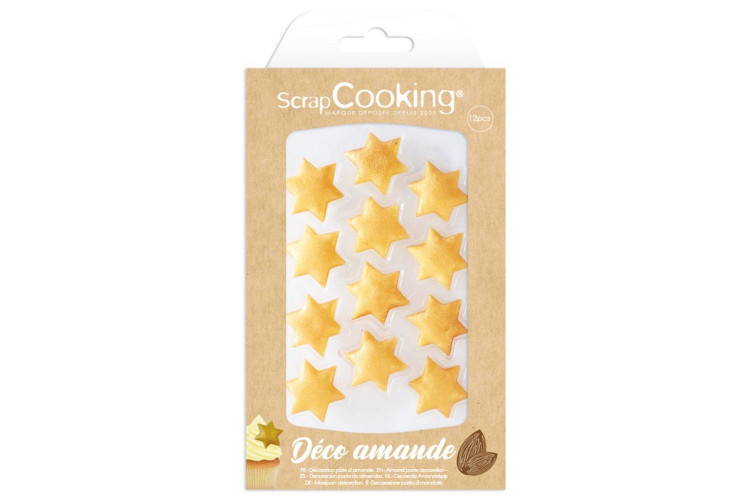 D&eacute;cors en p&acirc;te d'amande Scrapcooking &Eacute;toiles dor&eacute;es