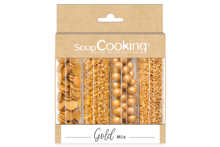 Set 4 tubes d&eacute;cors sucr&eacute;s Scrapcooking Gold Mix - 62g