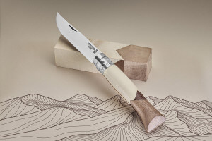 Couteau pliant Opinel Tradition Luxe Cime n°09 lame 9cm manche érable + frêne + noyer