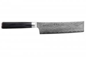 Couteau nakiri 16cm japonais Sakai Takayuki Grand Chef Seigaiha Damas 45 couches