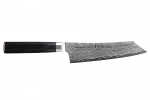 Couteau kengata santoku 16cm japonais Sakai Takayuki Grand Chef Seigaiha Damas 45 couches