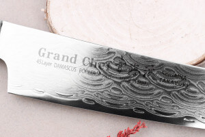 Couteau kengata sujihiki 25cm japonais Sakai Takayuki Grand Chef Seigaiha Damas 45 couches