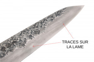 Couteau de chef 21cm japonais artisanal Kisuke Manaka Enn en cognassier avec 2 anneaux SECONDE VIE