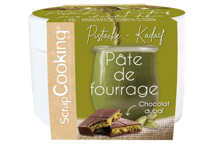 P&acirc;te de fourrage Scrapcooking Pistache Kada&iuml;f pour chocolat Duba&iuml; 200g
