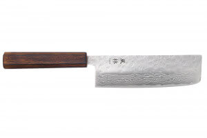 Couteau nakiri 16,5cm japonais artisanal Yuzo Enju Damas 440C