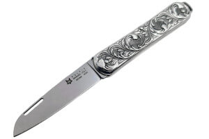 Couteau pliant FOX Vulpis VP130 Édition Limitée manche en argent 8cm + étui