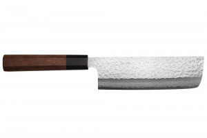 Couteau nakiri 16,5cm japonais artisanal Makoto Kurosaki VG7 Damas martelé