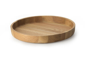Plateau de service rond Continenta en chêne Ø38x5,4cm