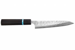 Couteau universel japonais artisanal Yu Kurosaki Fujin 15cm SG2 turquoise