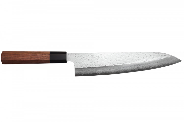 Couteau gyuto 21cm japonais artisanal Makoto Kurosaki VG7 Damas martel&eacute;