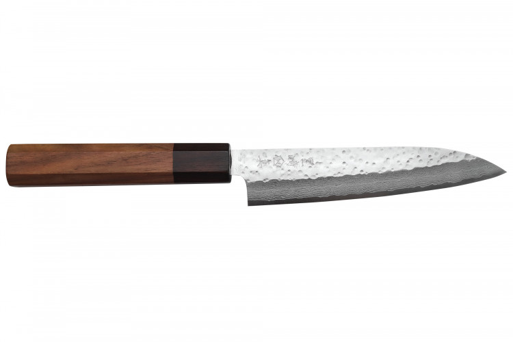 Couteau universel 13,5cm japonais artisanal Makoto Kurosaki VG7 Damas martel&eacute;