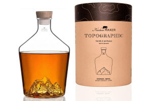 Carafe à spiritueux Alaskan Maker Topographic Mont Everest en verre cristallin