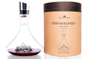 Carafe à vin Alaskan Maker Topographic Aiguille du Midi en verre cristallin