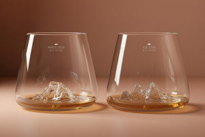 Set de 2 verres à spiritueux Alaskan Maker Topographic Tre Cime & Mont Rosa en verre cristallin