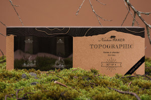 Set de 4 shooters Alaskan Maker Topographic en verre cristallin Swiss Edition