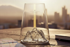 Verre à spiritueux long Alaskan Maker Topographic Aiguille du midi en verre cristallin